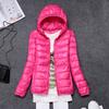 Light down jacket women's short new thin hooded portable large size jacket winter fashion