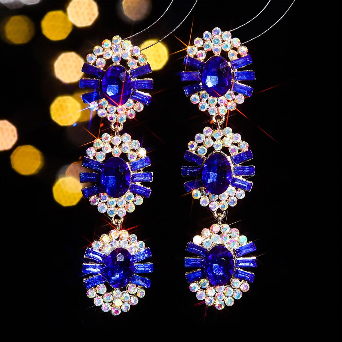 

Модные блестящие длинные серьги с кристаллами, темпераментные цветочные серьги, женские серьги, 1 пара