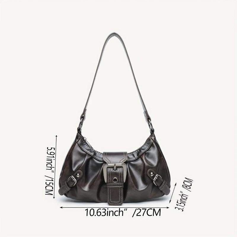 Y2K Retro Handbag Women's Bag, Stylish Fold Leather Shoulder Armpit Bag, Chic Retro Handbags Purse, Temperament Woman Tote Bag