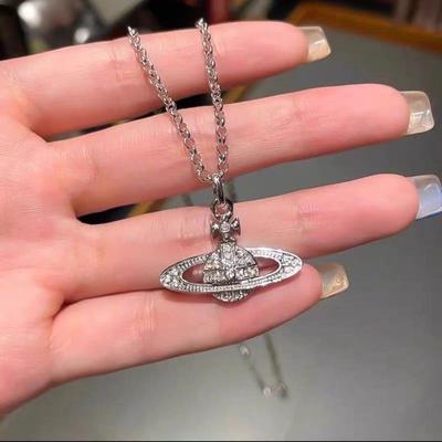 Official Genuine Queen Mother Necklace Saturn Pearl Pin Does Not Fade Sterling Silver Exquisite Stars Fresh and Sweet