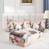 3Pcs Modern Fashion Bedding Set (1*Quilt Cover + 2*Pillowcase Without Core) Pink Floral Running Horse 3D Print Bedding Set
