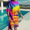 Men's Graphic Coconut Tree 2pcs Tees Matching Short Sleeve Short Pants Crew Neck Designer Casual Comfortable Sets