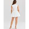 Youth Bloom House Same Style French Style White Gentle Style Sexy V-neck Lace Hollow Out Waist Hugging Short Dress