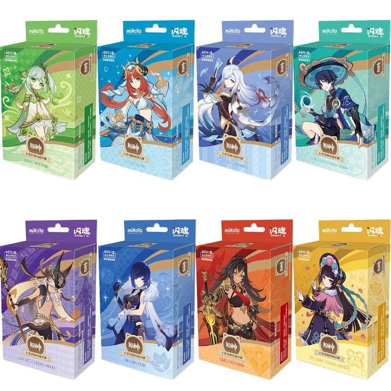 Orijinal Genshin Impact Yedi Kutsal Çağrı düello oyunu Kart Cilt 4 Önceden Hazırlanmış paket Anime Karakter Koleksiyon Kartı Hediyeler
