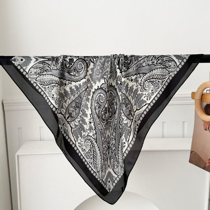 Polka Dot Silk Scarf Square Scarf High-end New Versatile Decorative Scarf Scarf Scarf Neck Cashew Flower Scarf Shawl Can Be Used As a Tube Top