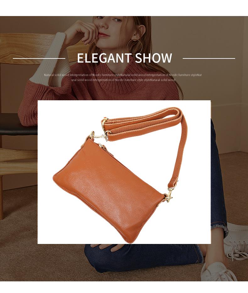 Women's Genuine Leather Crossbody Clutch - Small Top Layer Cowhide Phone Bag