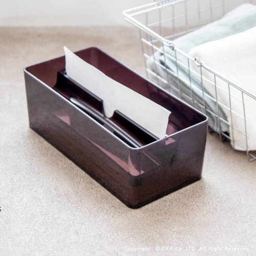 OKA Paper Towel Case, Lip Type, Brown (Commercial, Hygienic, Transparent)