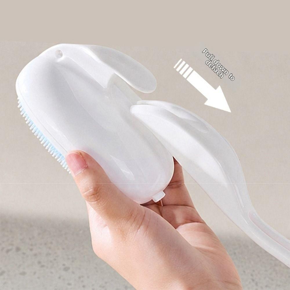 Soft Bristle Body Cleansing Tool Long Handle Bubble Massager Brush Shower Time