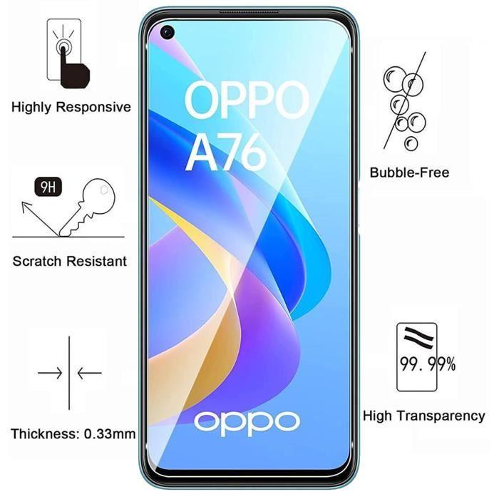 Protective Film - Phonillico - OPPO A76 - Pack of 2 - Tempered Glass - Scratch-resistant