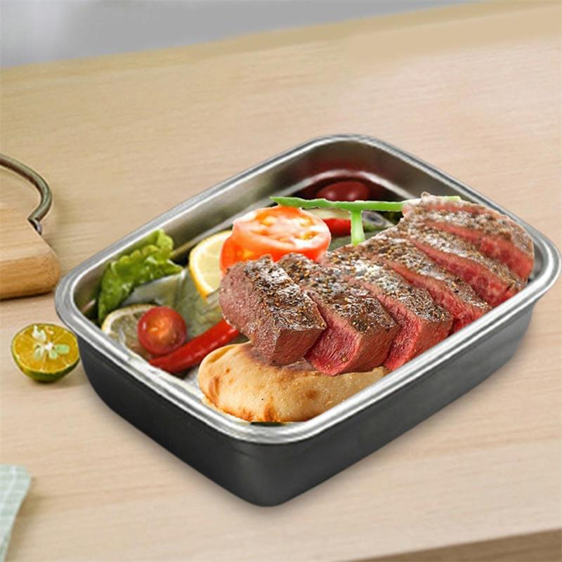 304 Stainlesss Steel Leak Proof Lunch Box With Lid Picnic Box Bento Box Food Storage Containers For Portable Food Bento Boxes