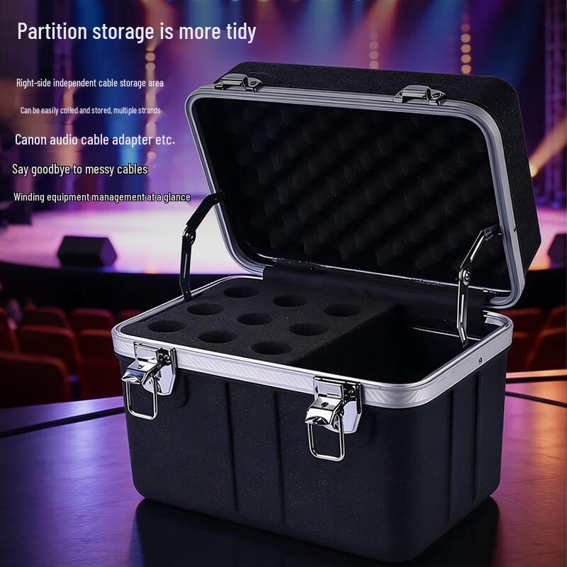 HuSiTe MIC-9 9-Capacity Wireless Microphone Flight Case