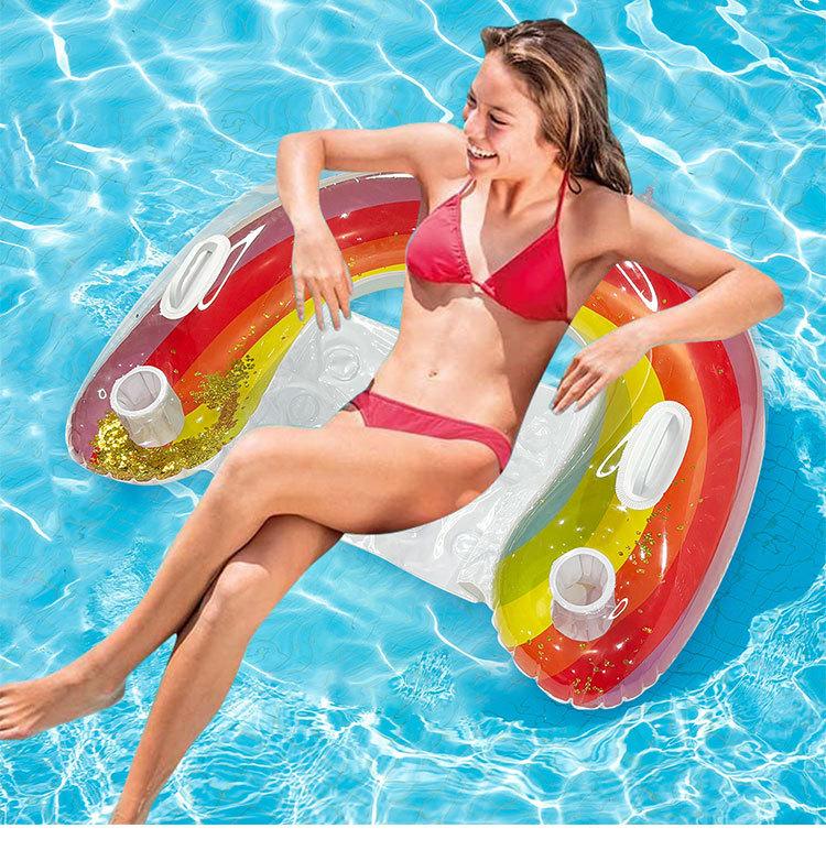 Klapp klapp gestreiften gestreiften bett schwimmende betten auf die aufblasbare lounge stuhl wasser