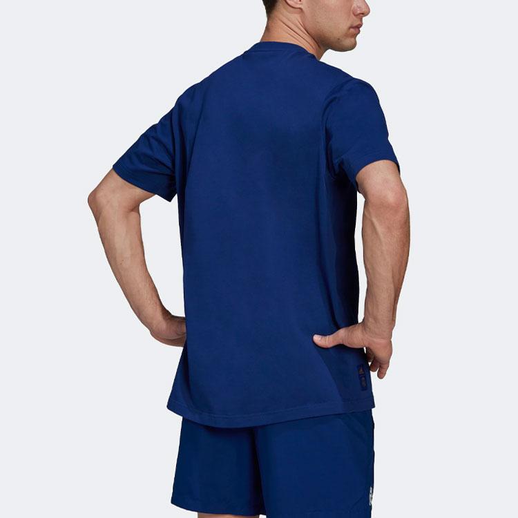 Adidas Real Madrid Football Casual Sports Short-Sleeved T-Shirt Men Tops Blue H59049