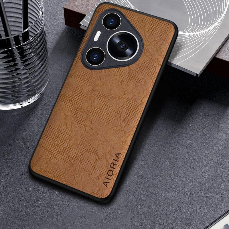 Case for Huawei Pura70 Pro Plus P60 P50 P50 P40 P30 Pro Lite Funda Business Wind Cortex Pattern Leather Back Cover for Huawei Pura 70 Pro Case