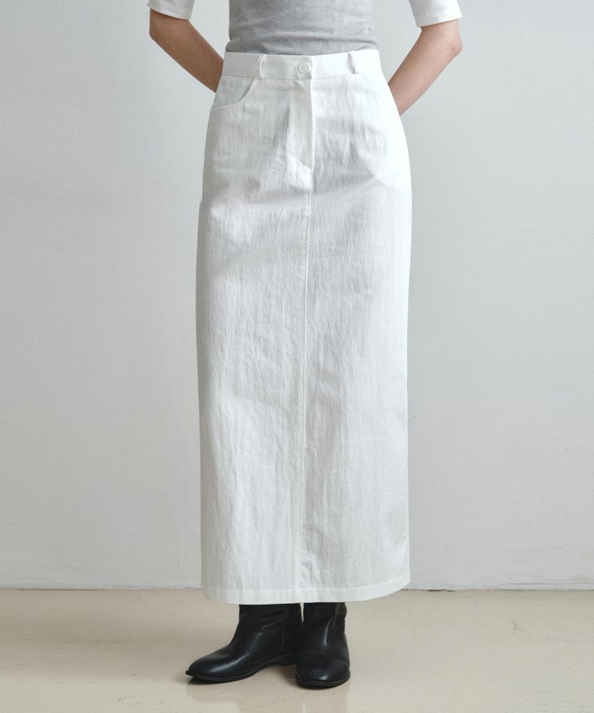 Wednesday Oasis For Woman Pure Cotton Long Skirt_Ivory(W26Sk02)