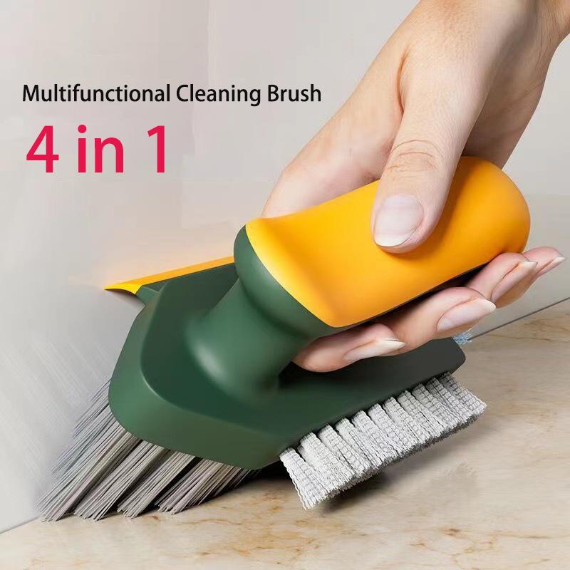 4 In 1 Crevice Brush Deep Cleaning Scraper Ground Seam Floor Bathroom Corner Seam Toilet Tile Multifunctional Cleaning Brush Tools