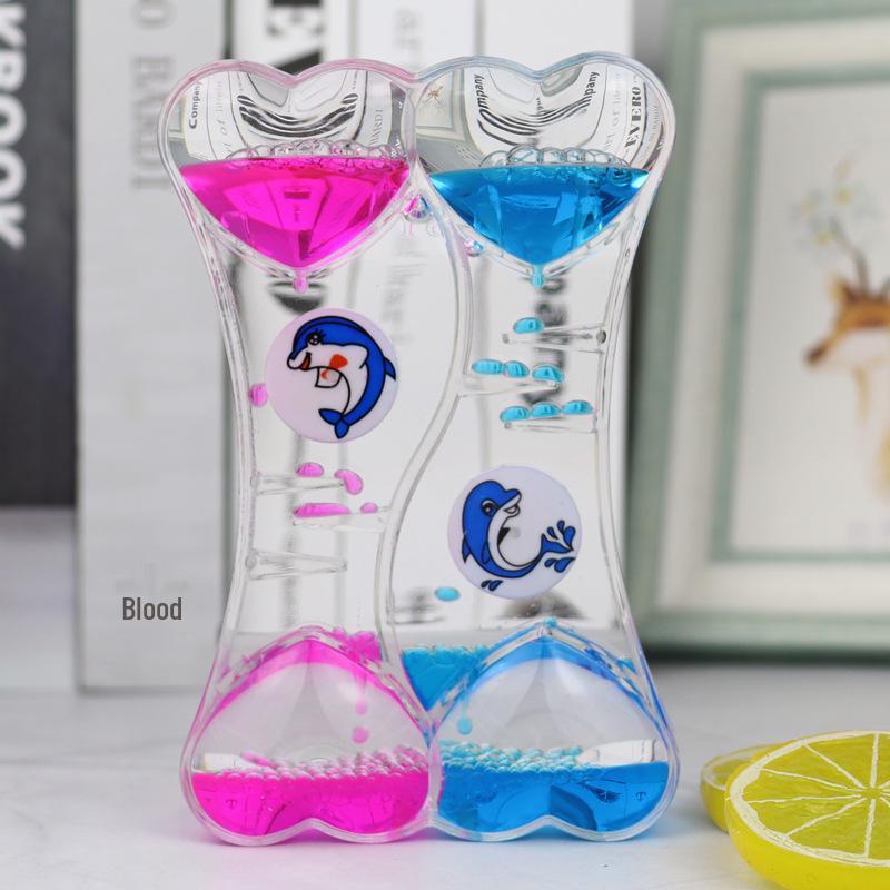 Zweifarbiger Flüssig-Sanduhr-Timer: Windrad Pfirsichherz Ornament - Perfektes Neujahrsgeschenk für Studenten