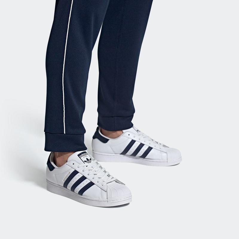 Adidas Originals Superstar Shoes 'Cloud White Navy Blue' FZ3560