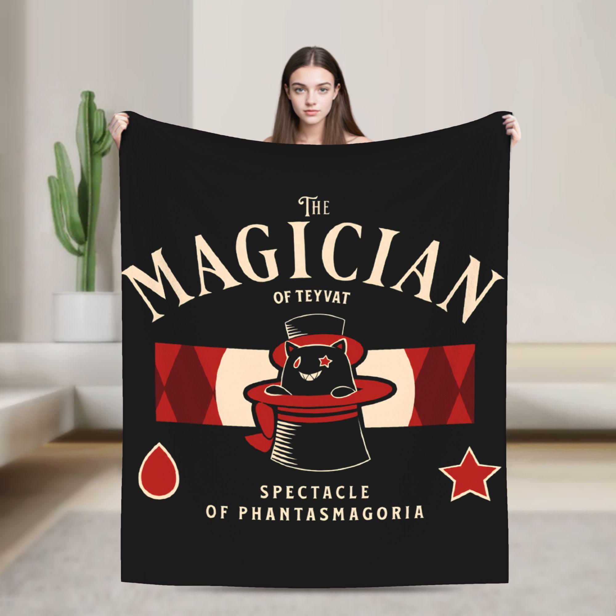

Flins Genshin Impact Girl Dinner Fuzzy Blanket Game Cartoon Novelty Throw Blanket for Home 150*125cm Soft 75x90cm