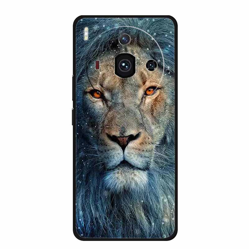For Iphon 14 Luxury Phone Case Apple Iphone14 Pro Pro Max Plus Black TPU Soft Cover Silicone Shield Animal Lions Tiger Bunper