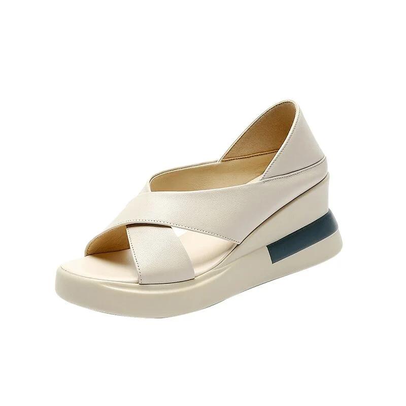 Fashion New Open Toe Fashion Women's Sandals Summer  Plus Size Elegant Sandals Woman Wedge Buckle Footwear Shoes For Women Female