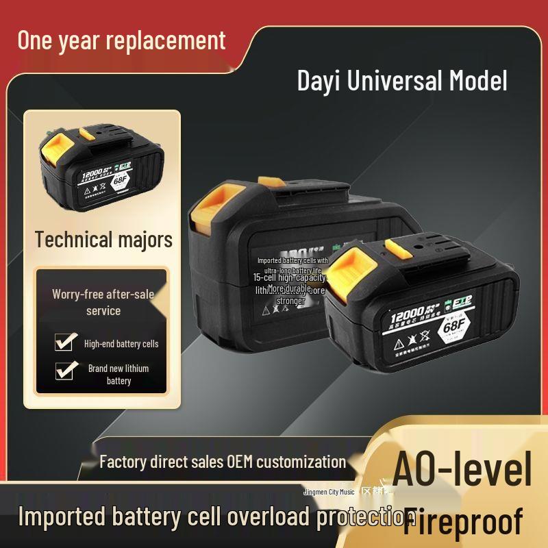 Large A3 48V-88V Electric Wrench and Angle Grinder with Universal Lithium Battery.
