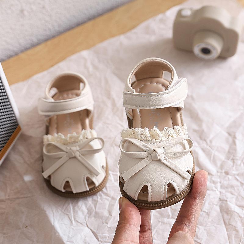 

Girls New Style Flip-flops with Bow At The Top, Soft Sole, Beach Shoes, Ballet Style 20 бежевий