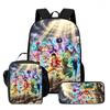 15 Inch One Piece 3-in-1 Backpack Set Unisex for Boys and Girls Age 6-10, Light Weight School Kit with Lunch Bag & Pencil Case