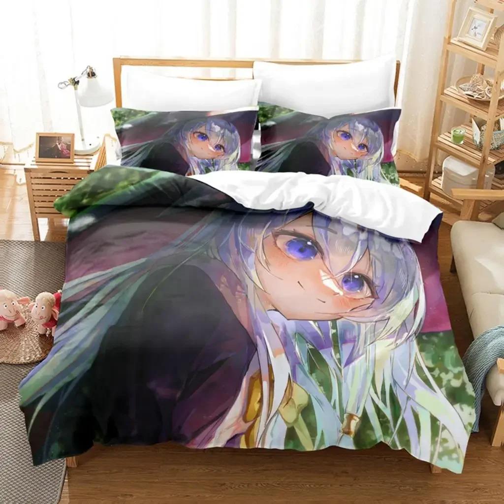 3D Print Anime Girl The Journey Of Elaina Bedding Sets Duvet Cover Set With Pillowcase Twin Full Queen King Bedclothes Bed Linen