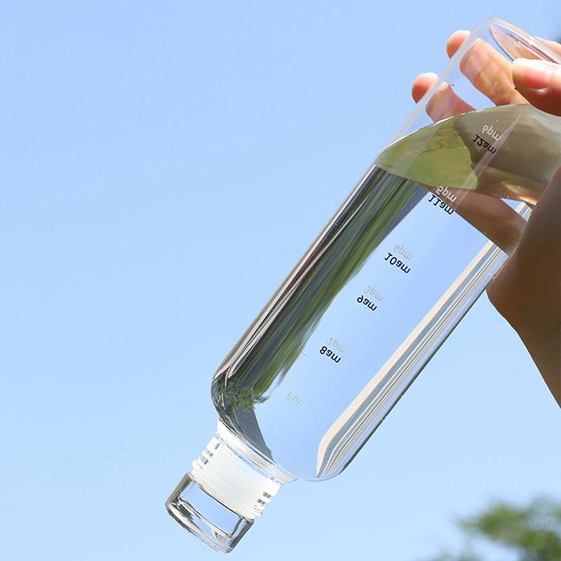 Newest Water Cup Sport Water Bottle With Time Scale Couple Plastic Portable Water Container Anti-Drop Outdoor Water Bottle