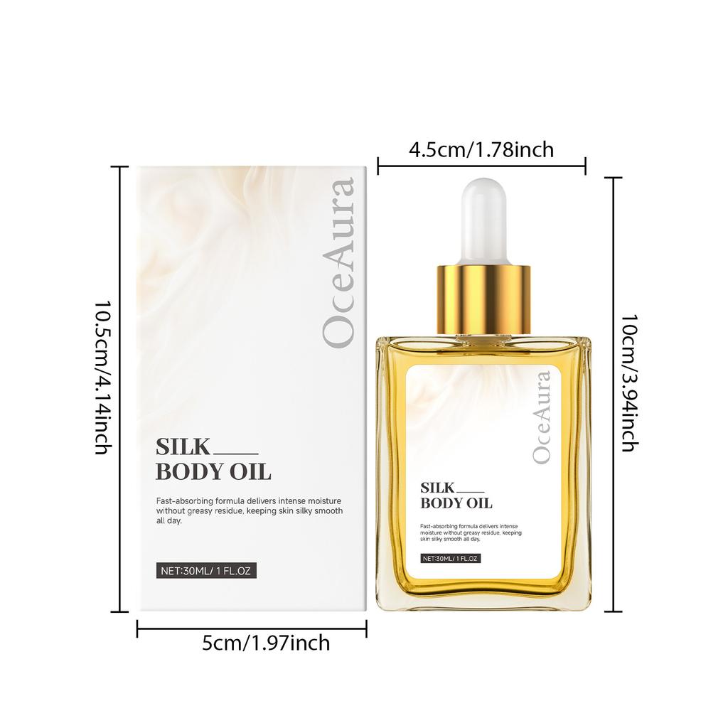 OceAura Olio Corporeo alla Seta: Olio Idratante per il Corpo a Rapido Assorbimento per Pelli Secche, Idratazione Non Grassa e a Lunga Durata, Nutrizione Profonda per una Pelle Liscia e Setosa