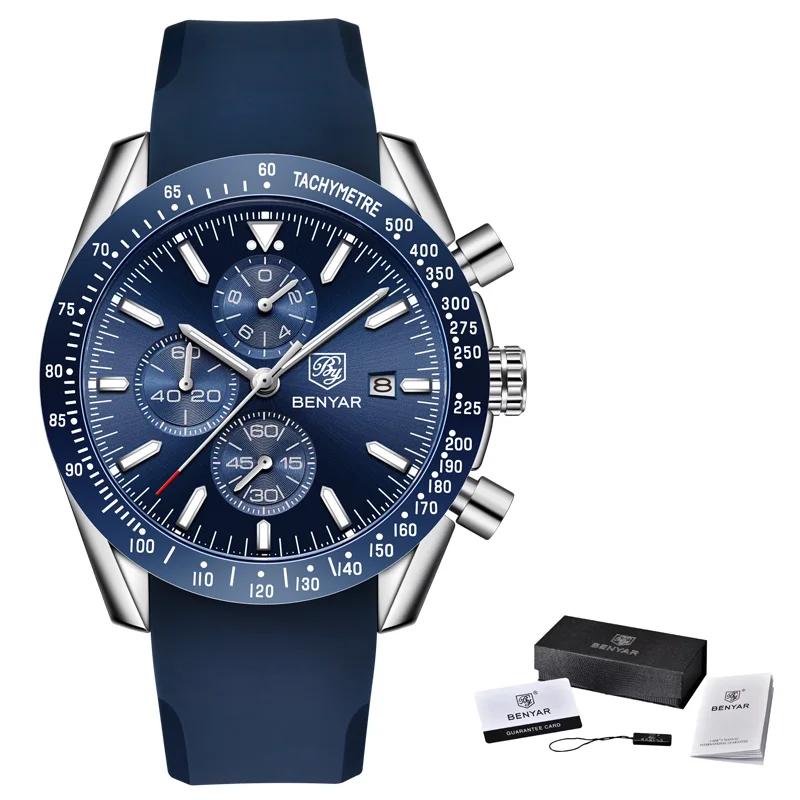 BENYAR5140 Top Brand Luxury Full Steel Business Quartz Watch Men Casual Waterproof Sports Watches Clock Relogio Masculino
