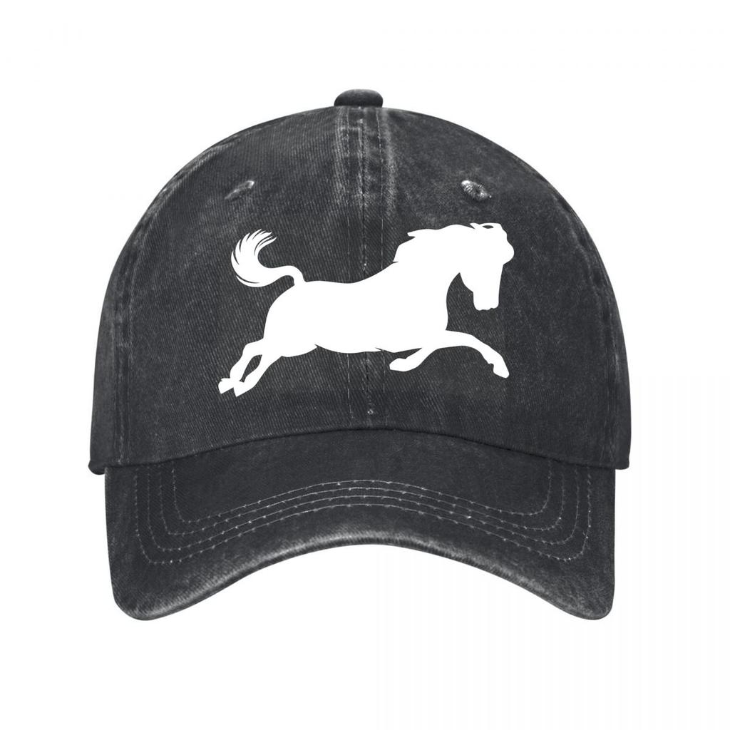 Horse Embroidered Washed Cotton Baseball Cap Washed Baseball Cap