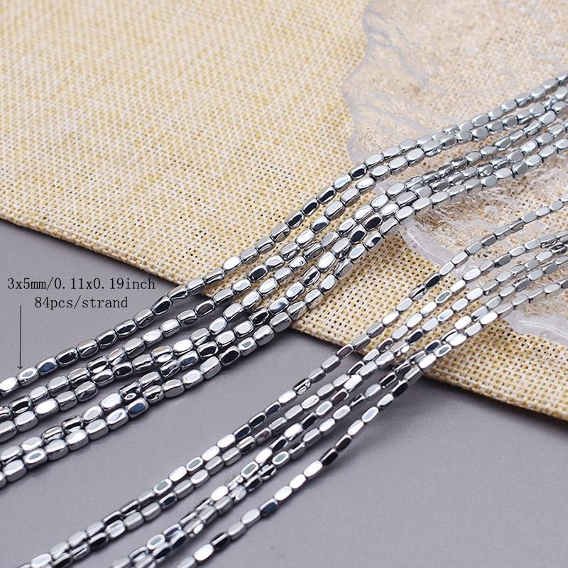 Plating Silver Color Retention Natural Hematite Stone Spacer Loose Beads For Jewelry Making Diy Bracelets Finding