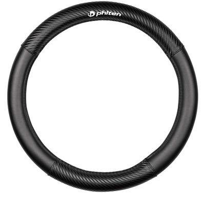Phiten Carbon Aqua Titanium Steering Wheel Cover, Black, 6828-01BK