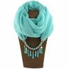 Stilvoller Baumwollleinen-Infinity-Schal mit Quastenkette mit Perlen – Modischer Damenschal für lässige & Boho-Outfits