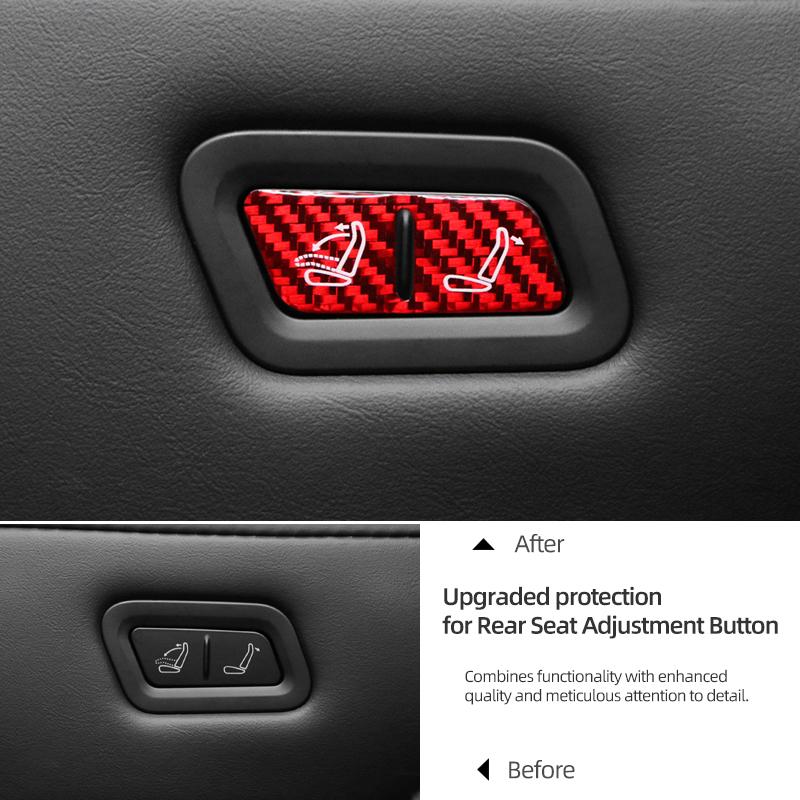 For Tesla Model Y Juniper 2025- Carbon Fiber Rear Seat Adjustment Button Panel  Trim Stickers Car Interior Tuning Accessories