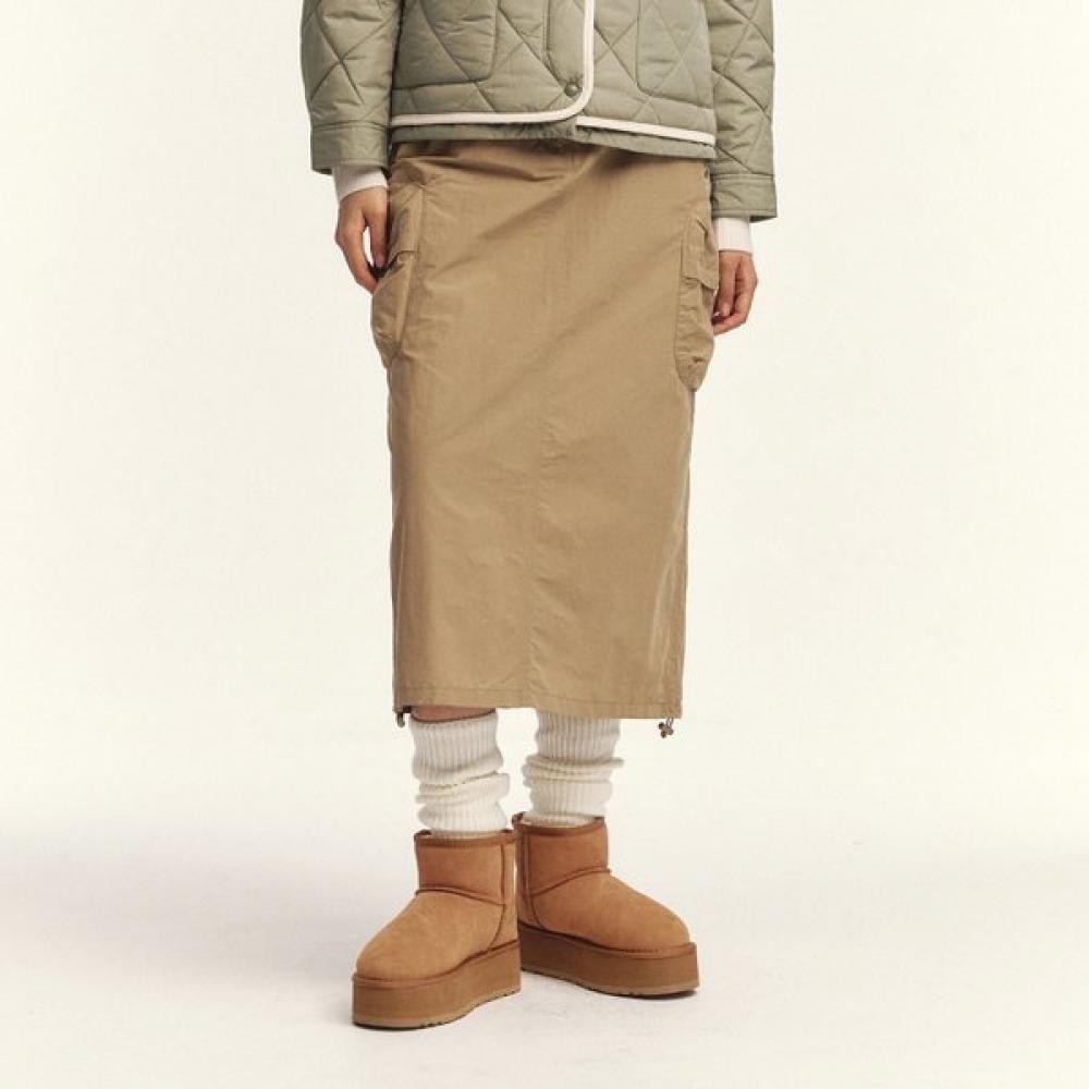 Kangol Women S Nylon Cargo Skirt Beige 8111 S