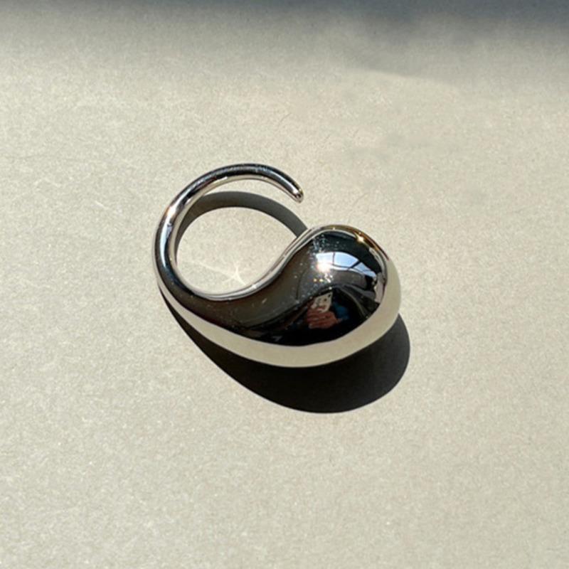 Trendy Water Drop Metal Finger Rings Exaggerated Simple Irregular Open Rings For Women Men Punk Vintage Fashion Party Jewely Gifts