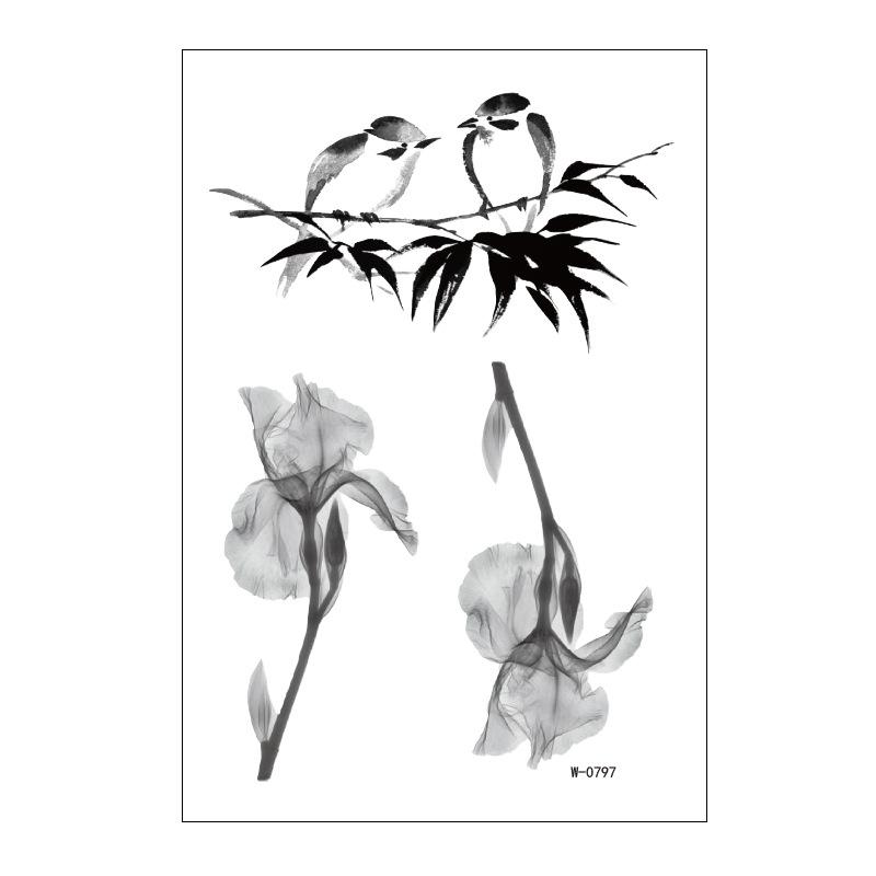 Tattoo Sticker Large Pattern Flower Arm Tattoo Sticker Ink Painting Water Transfer Waterproof Tattoo Sticker