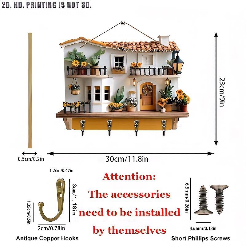 

Деревянный Подарок Ретро Стиль Порядок DIY Установка Кафе Художественное Домашнее Хранение Практичность Экономия Места Плоский Ключница