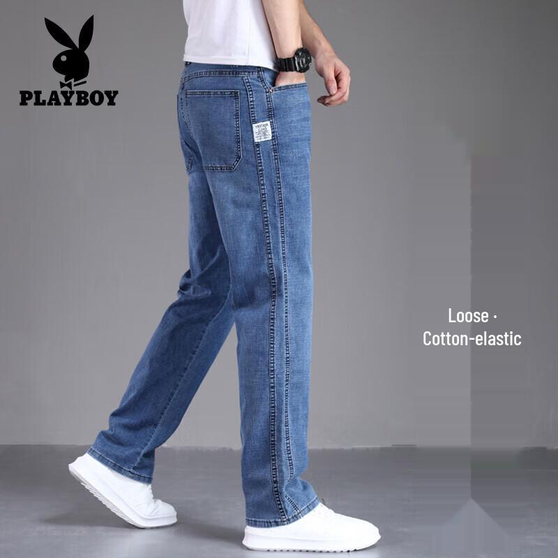 PLAYBOY Men's Casual Loose Straight Fit Jeans