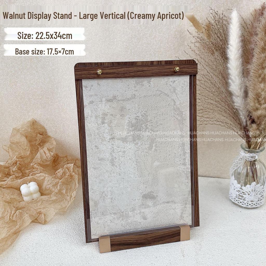 Walnut Wood Manicure Display Stand with Solid Base
