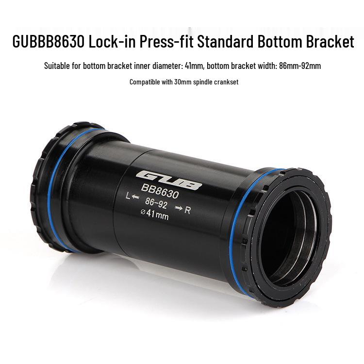 GUB Lock-in Press-fit Bottom Bracket for BB86/BB92, BB30 PF30 Cranksets, 30mm Spindle, Compatible with Rotor, SRAM, FSA чёрный