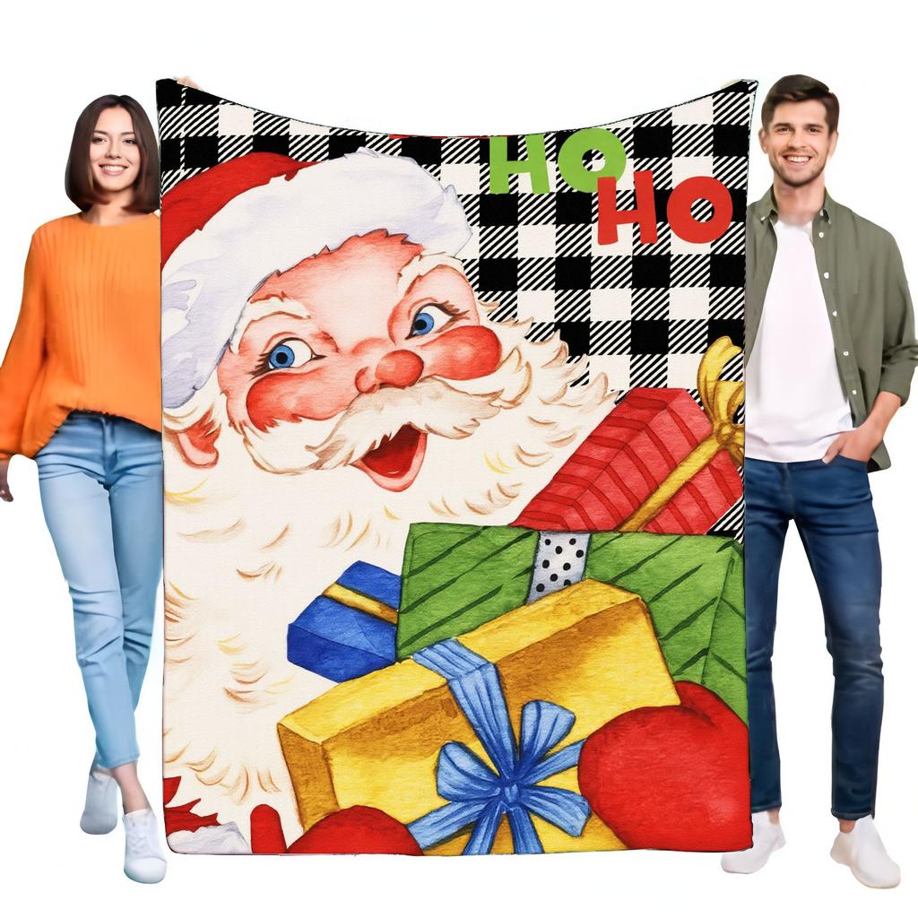 Santa Claus Christmas Blanket Cozy Fleece Throw Home Decor Festive Soft Lightweight Holiday Gift Perfect for Family and Friends