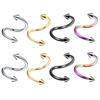16G Stainless Steel S-shaped Nose, Ear, Lip Ring with Cone Ball – Titanium Steel Piercing Jewelry.