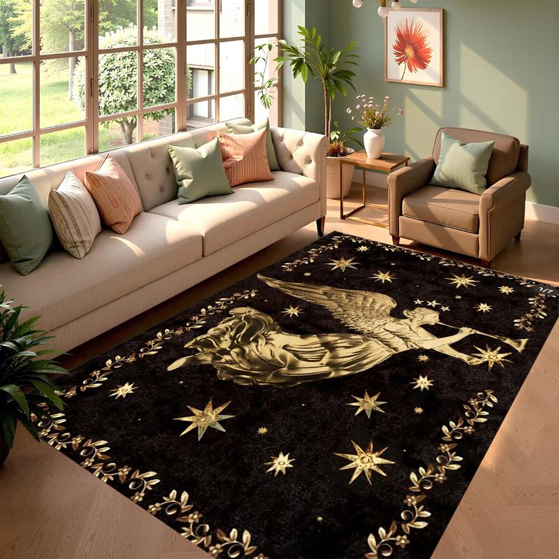 

Glamorous Metallic Star Moon Area Rug with Shimmering Base Premium Carpet Mat for Home Decor Ideal for Modern Living Spaces 40x60cm
