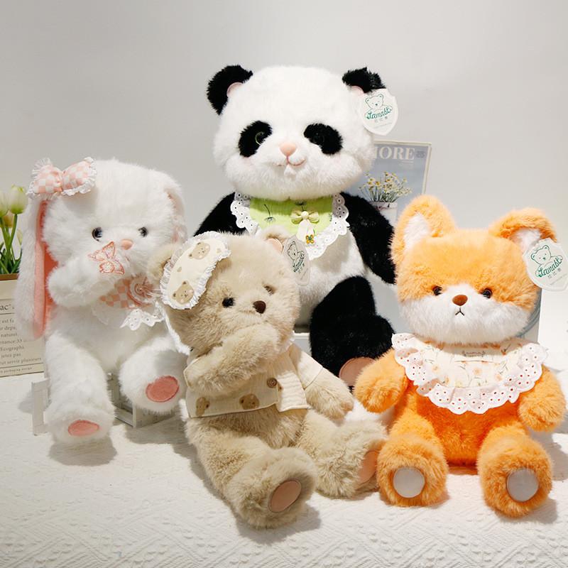 Cute Fox Panda And Rabbit Plush Toys With Soft Cotton Filling Great Gift For Girls And Boys
