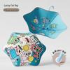 Children's Rounded Corner Umbrella: Long Handle, Automatic, Double Layer, Black Glue—Perfect for Sun and Rain.