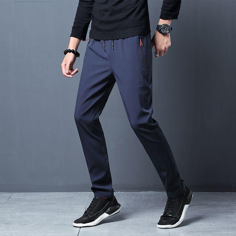 

Breathable Sweat Absorbing Slim Pencil Pants Skinny Pants Breathable Sweat Absorbing Blue 2XL